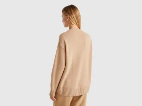 Boxy-fit-Pullover aus Wollmischung
