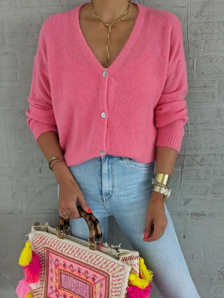 Cardigan mit V-Neck MALLORY – versch. Farben