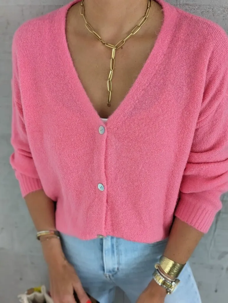 Cardigan mit V-Neck MALLORY – versch. Farben