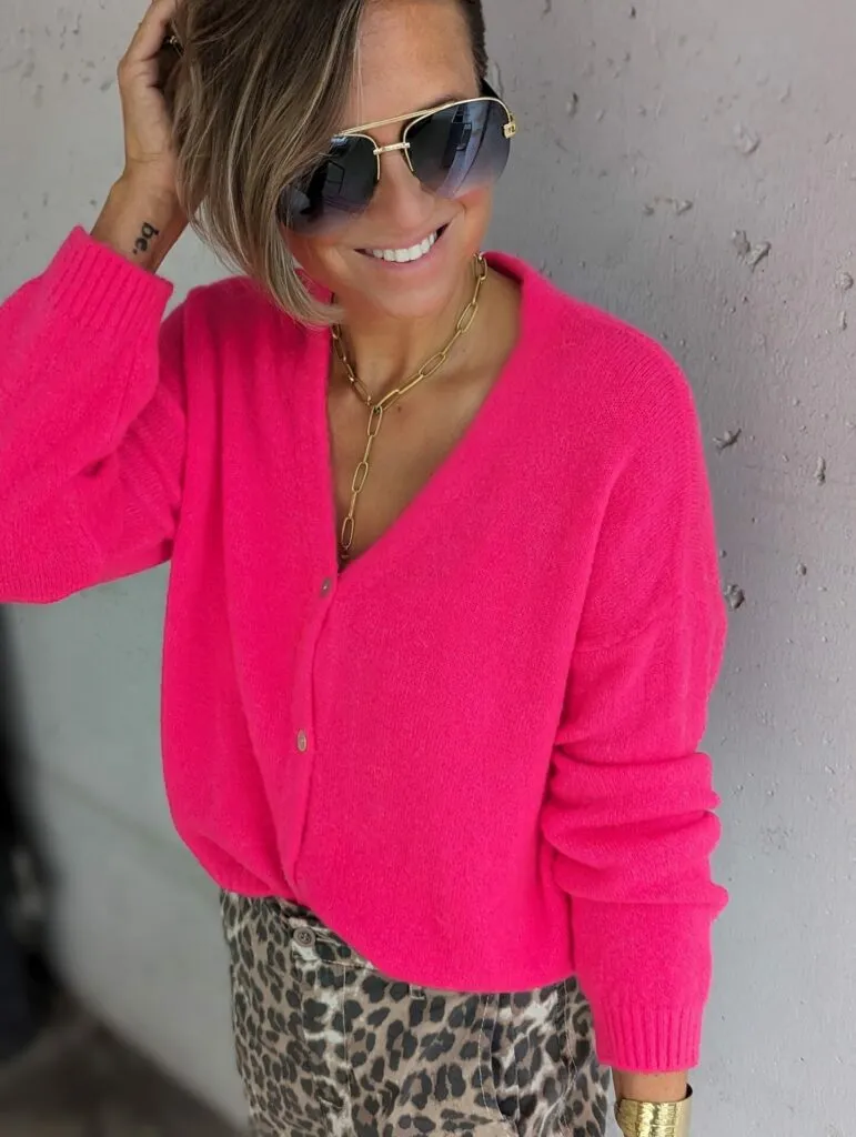 Cardigan mit V-Neck MALLORY – versch. Farben