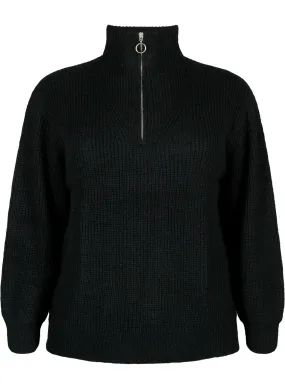 FLASH – Strickpullover mit hohem Kragen und Reißverschluss