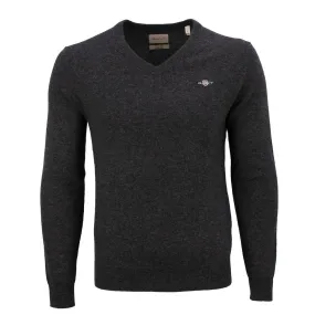 Gant Herren Strickpullover extrafine Lambswool anthrazit 8050274 97 charcoal melange