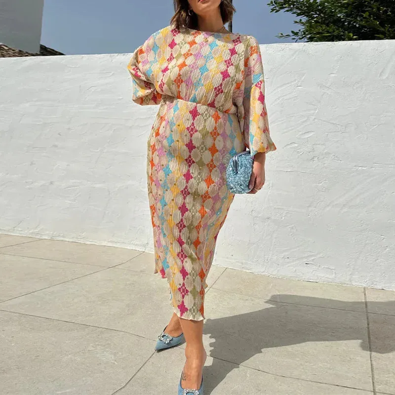 Hippie Maxikleid mit Batik-Muster