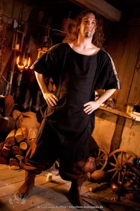 Larp Tunika mit Bord�re, schwarz