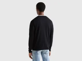 Pullover aus einer leichten Baumwollmischung mit Rundhals