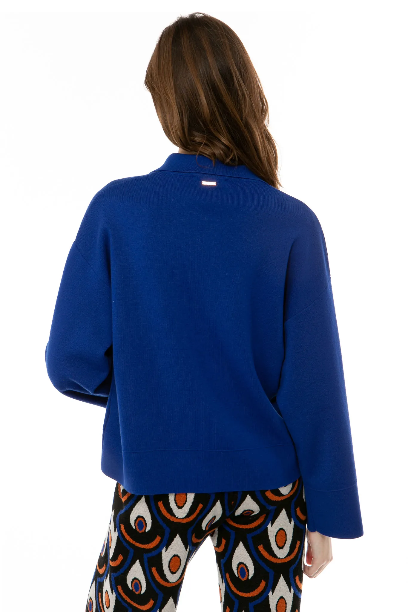 SOLID KNIT Boxy Jacke royal blau