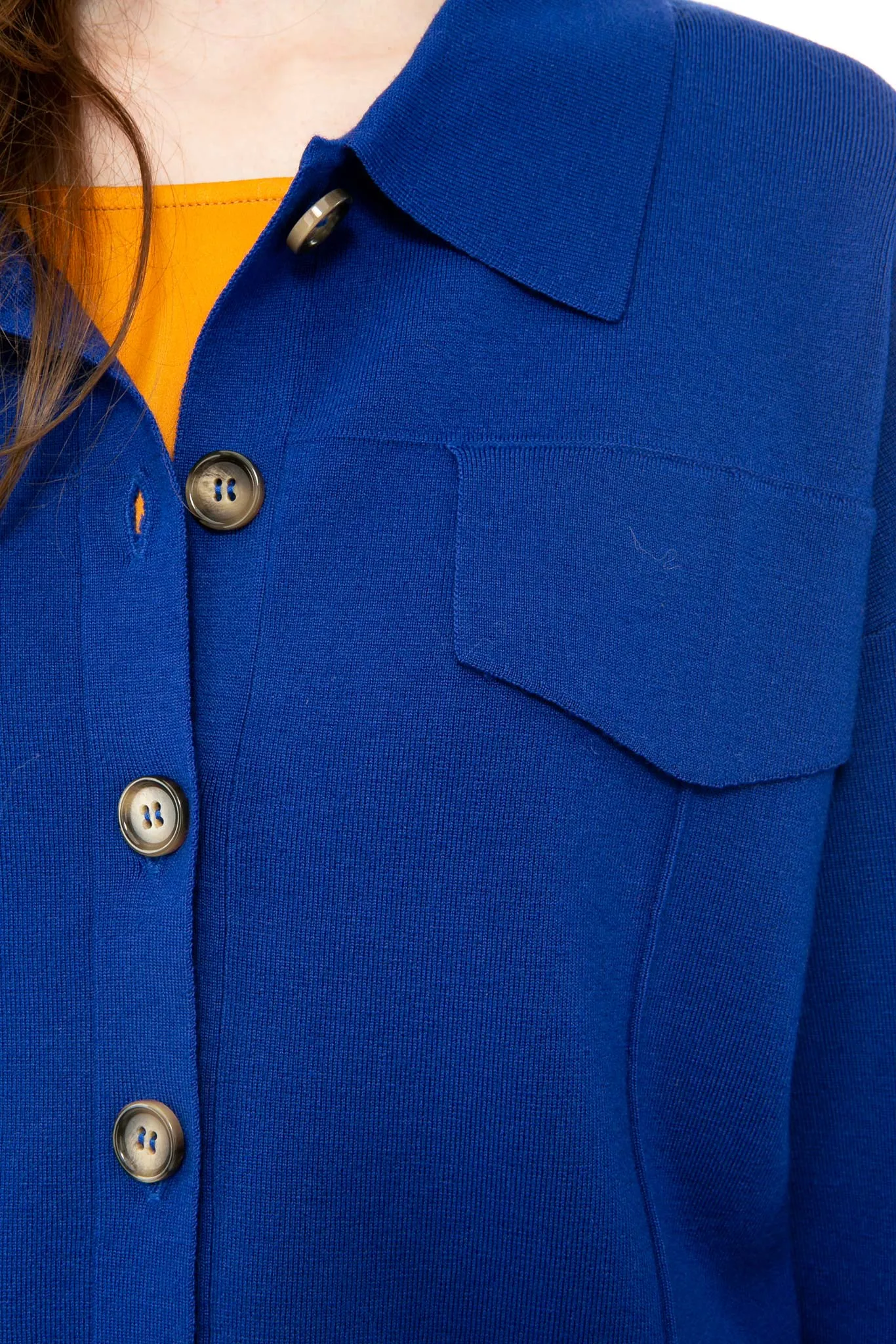 SOLID KNIT Boxy Jacke royal blau