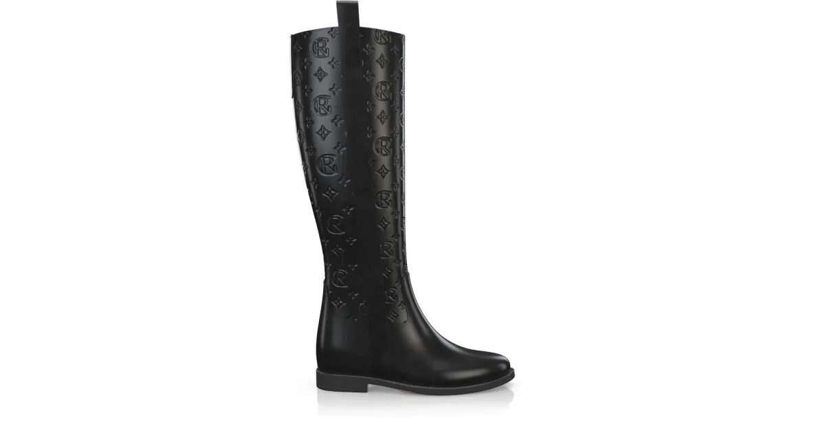Stiefel mit verstecktem Absatz 41174