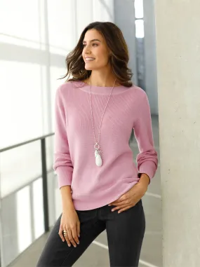 Strickpullover in hortensie